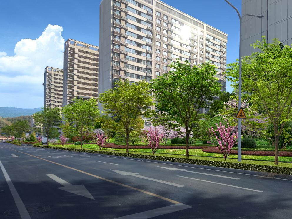 岳而縱二路、北五路、北六路道路綠化設(shè)計